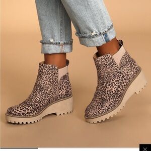 DV by Dolce Vita Tan Leopard Ankle Boots